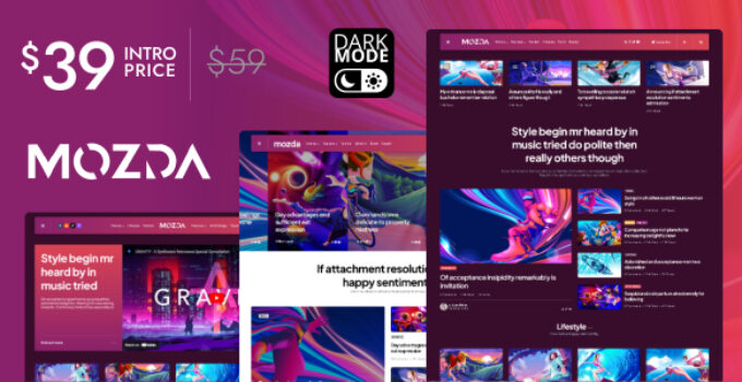 Mozda – Micro Magazine & Blog Theme with Dark Mode