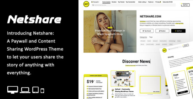 Netshare – Paywall & Content Sharing WordPress Theme