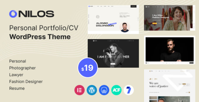 Nilos – Personal Portfolio WordPress Theme