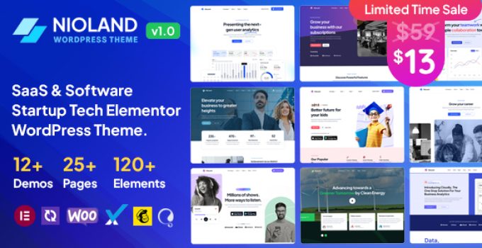 Nioland – SaaS & Software Startup Tech WordPress Theme