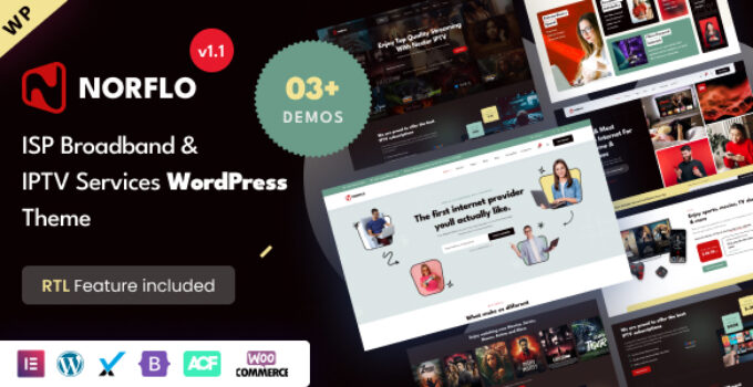 Norflo – ISP & IPTV Services Elementor WordPress Theme