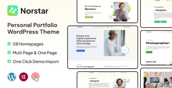 Norstar – Personal Portfolio WordPress Theme
