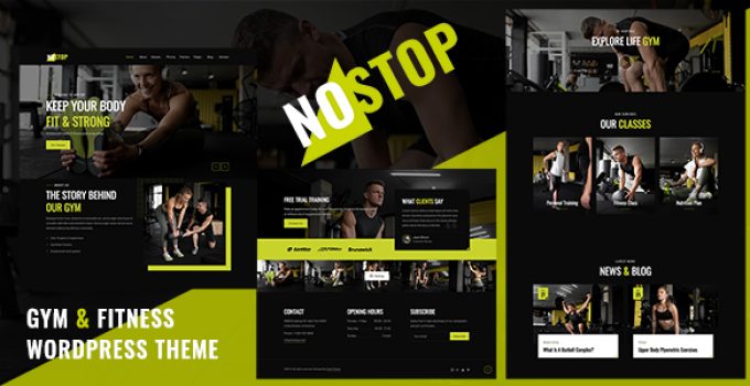 NoStop – Gym and Fitness WordPress