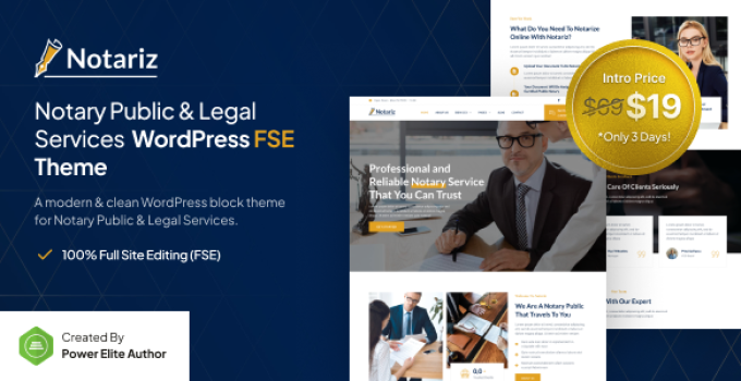 Notariz – Notary Public & Legal Services FSE WordPress Theme