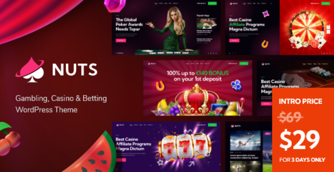 Nuts – Gambling, Casino & Betting WordPress Theme