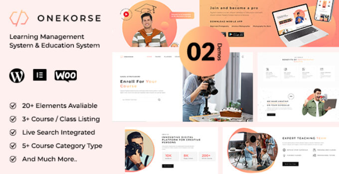 Onekorse – Education WordPress Theme