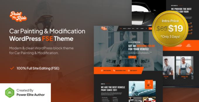 PaintMyRide – Car Painting & Modification FSE WordPress Theme