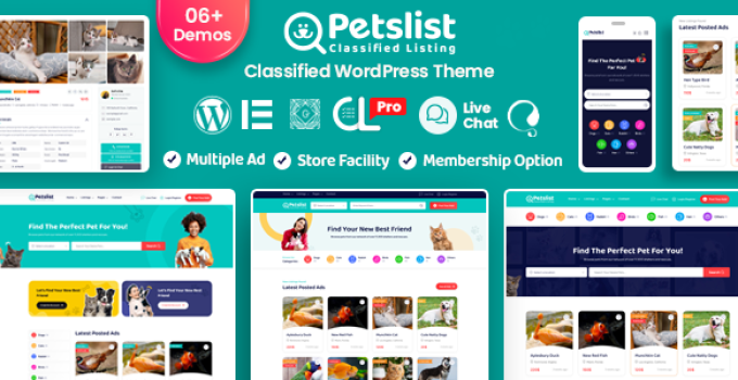 Petslist – Pet listing WordPress Theme