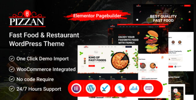 Pizzan – Fast Food and Restaurant WordPress Theme