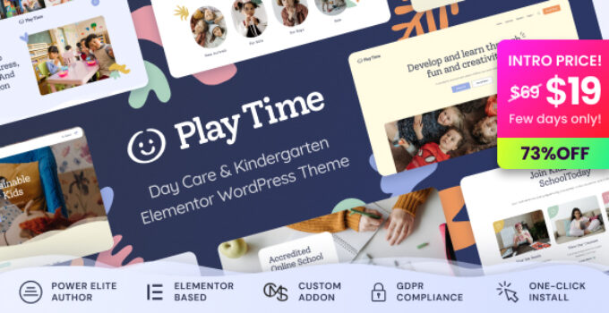 Play Time – Day Care & Kindergarten WordPress Theme