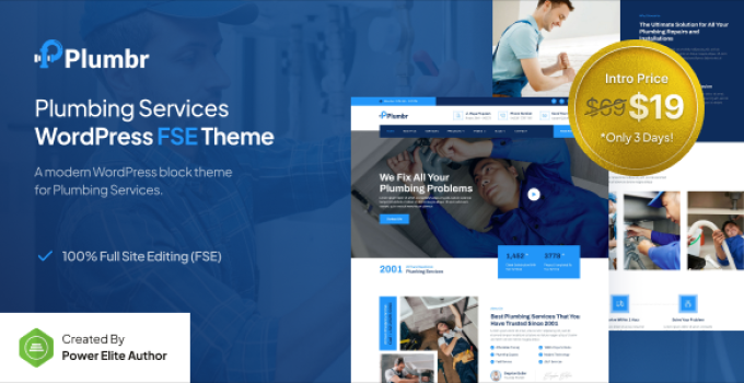 Plumbr – Plumbing Services FSE WordPress Theme