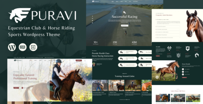 Puravi – Equestrian Club & Horse Riding WordPress Theme