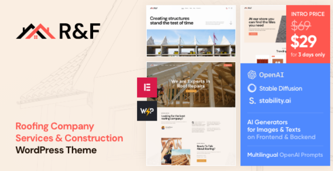 R&F – Roof & Floor WordPress Theme