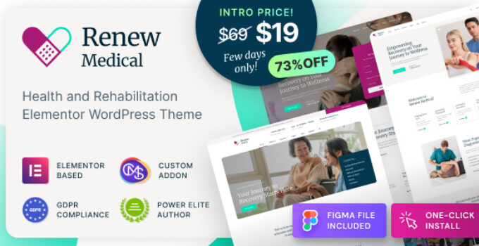 Renew Medical – Physiotherapy & Rehabilitation Clinic Medical WordPress Theme