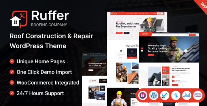 Ruffer – Roof Construction & Repair WordPress Theme