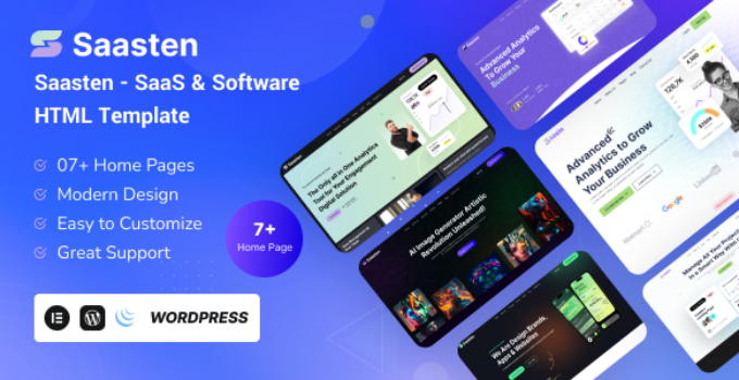 Saasten – SaaS & Software Landing WordPress Theme