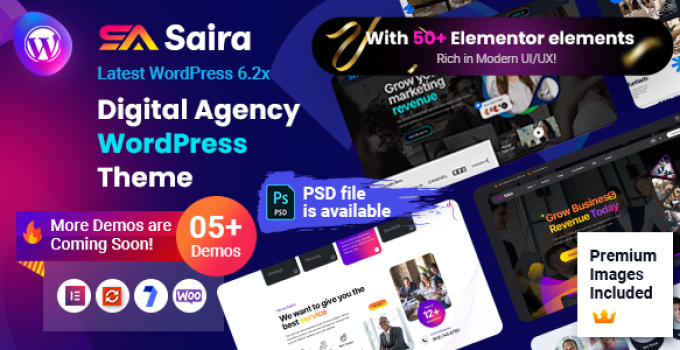 Saira – Digital Agency WordPress Theme
