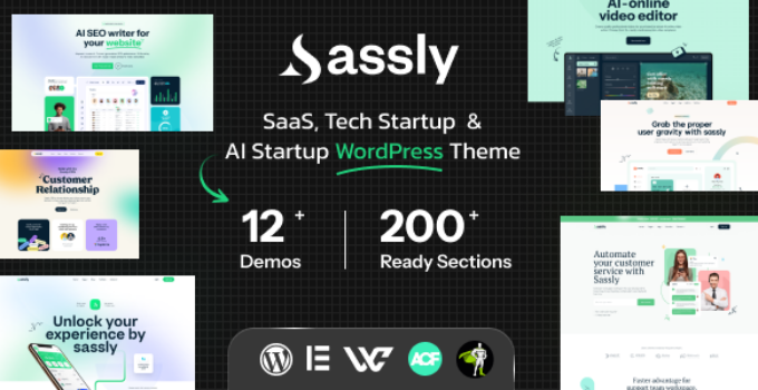 Sassly | SaaS, AI & Tech Startup Theme