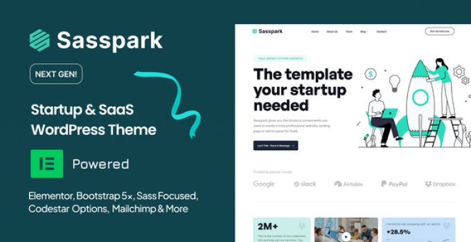 Sasspark – Startup WordPress Theme