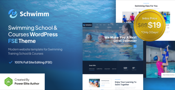 Schwimm – Swimming School & Course FSE WordPress Theme
