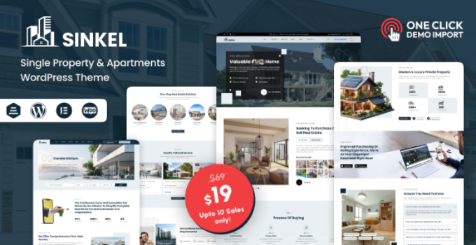 Sinkel – Single Property & Apartments Real Estate WordPress Theme