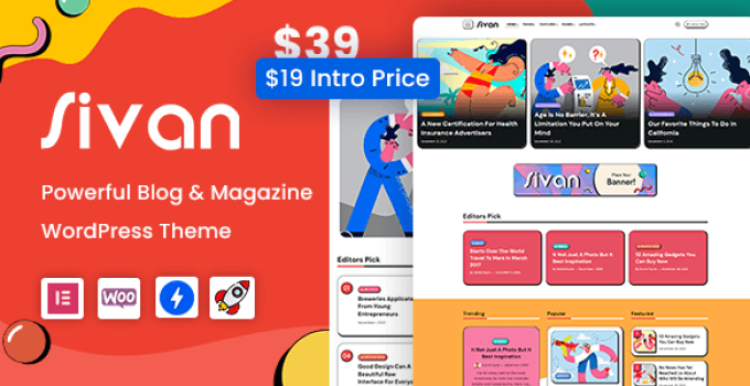 Sivan | Blog & Magazine WordPress Theme