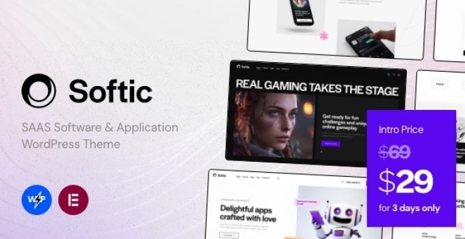 Softic – SAAS Software & Application WordPress Theme