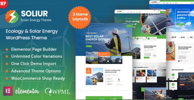 Soliur – Ecology & Solar Energy WordPress Theme