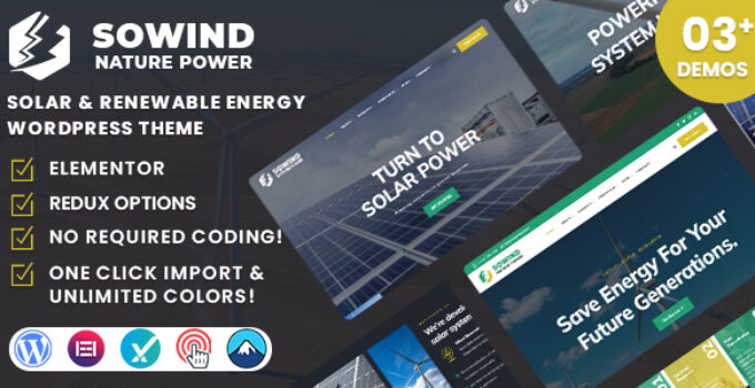 Sowind – Solar & Renewable Energy WordPress Theme