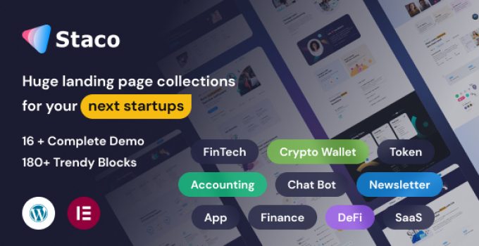 Staco – SaaS Startup Business WordPress Theme