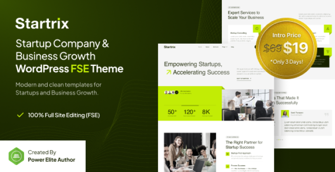 Startrix – Startup Company & Business Growth FSE WordPress Theme