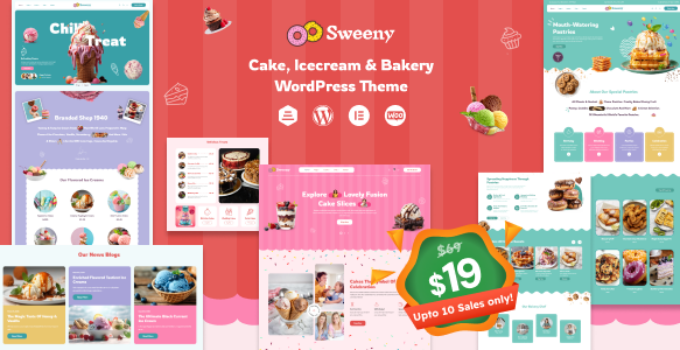 Sweeny – Cake, Icecream & Bakery Store WordPress Theme