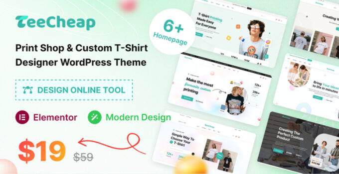 TeeCheap – Print Shop & Customize T-shirt Design Online WordPress theme