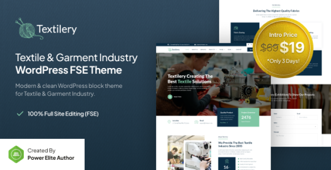 Textilery – Textile & Garment Industry FSE WordPress Theme