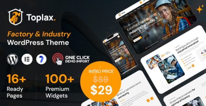 Toplax – Industry and Factory WordPress Theme