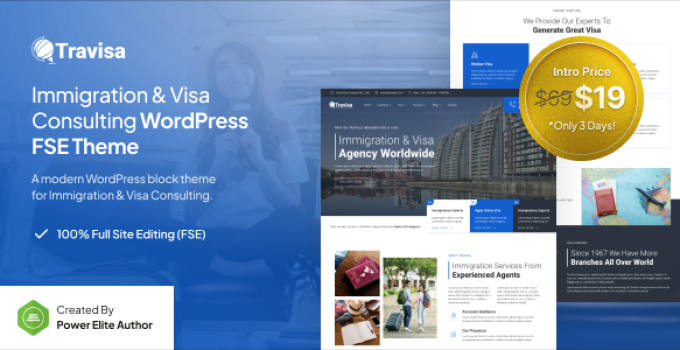 Travisa – Immigration & Visa Consulting FSE WordPress Theme