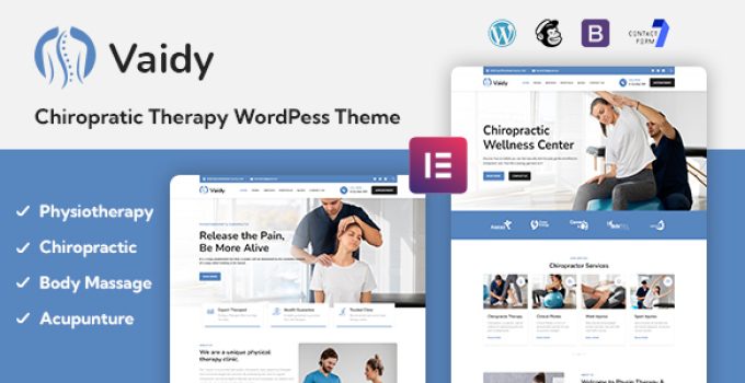 Vaidy – Chiropractic & Physiotherapy WordPress Theme