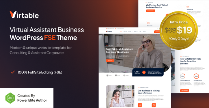 Virtable – Virtual Assistant Business FSE WordPress Theme