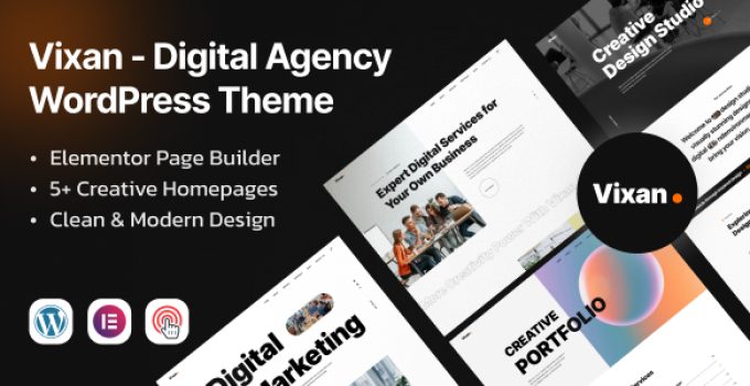 Vixan – Digital Agency Portfolio Elementor WordPress Theme