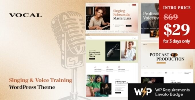 Vocal – Singing & Voice Artist WordPress Theme