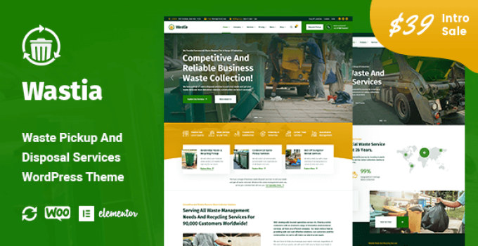 Wastia – Waste Pickup And Disposal Services WordPress Theme