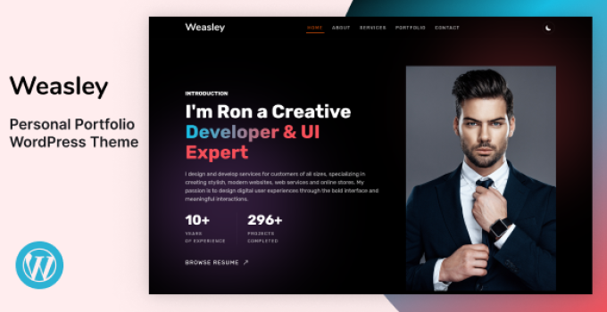 Weasley – Personal Portfolio WordPress Theme