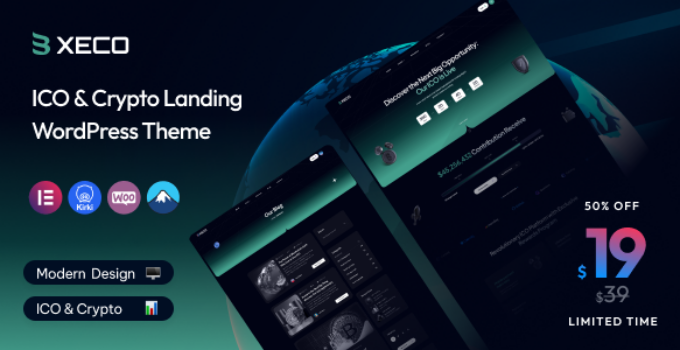 Xeco – ICO & Crypto Landing WordPress Theme