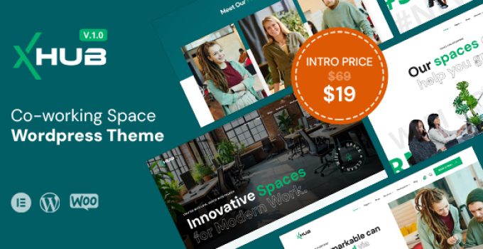 xHub – Modern Co-Working Space WordPress Theme