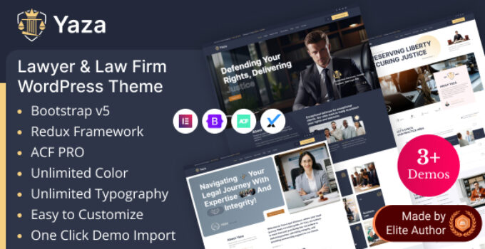 Yaza – Law Firm & Legal Services WordPress Theme
