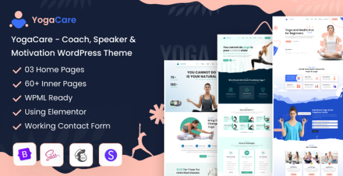 YogaCare – Coach, Speaker & Motivation WordPress Theme